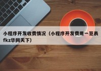 小程序开发收费情况（小程序开发费用一览表fkz华网天下）