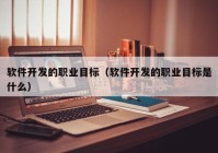 软件开发的职业目标（软件开发的职业目标是什么）