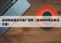 温州网站建设与推广招聘（温州网站建设解决方案）