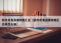 软件开发资质种类汇总（软件开发资质种类汇总表怎么填）