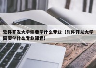 软件开发大学需要学什么专业（软件开发大学需要学什么专业课程）