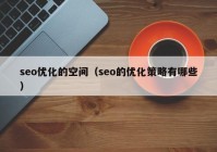 seo优化的空间（seo的优化策略有哪些）