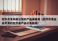 软件开发有限公司的产品或服务（软件开发企业开发的软件是产品还是服务）