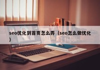 seo优化到首页怎么弄（seo怎么做优化）